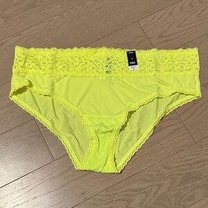 XL Torrid Curve Lace Trim Neon Yellow Panties